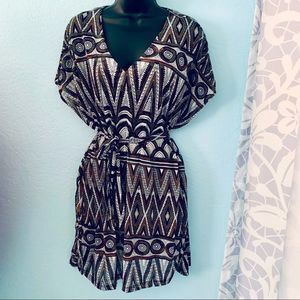H&M Aztec Belted Mini Dress Size Small